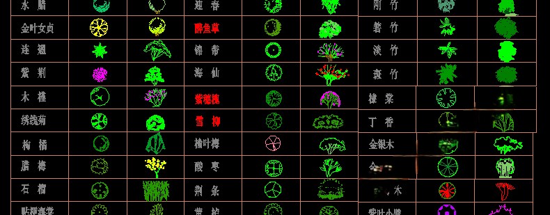 图片[10]-园林景观设计CAD植物图块人物平面立面铺装拼花施工图库图例素材-刷子库