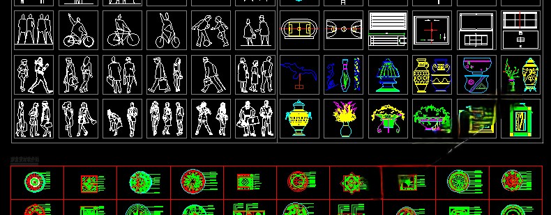 图片[44]-园林景观设计CAD植物图块人物平面立面铺装拼花施工图库图例素材-刷子库