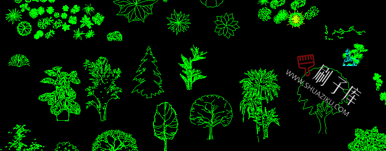 图片[53]-园林景观设计CAD植物图块人物平面立面铺装拼花施工图库图例素材-刷子库