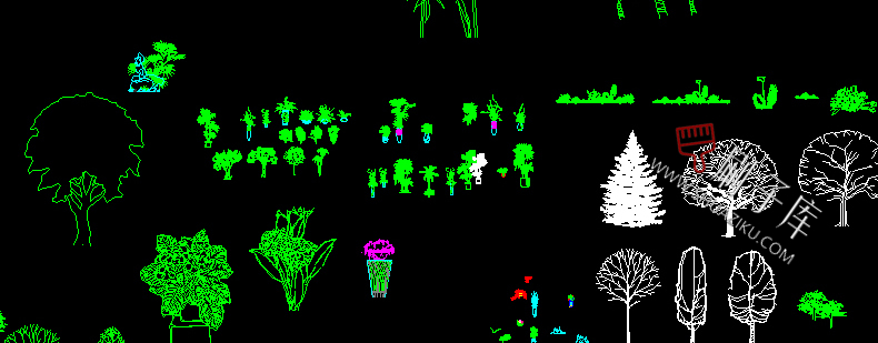 图片[55]-园林景观设计CAD植物图块人物平面立面铺装拼花施工图库图例素材-刷子库