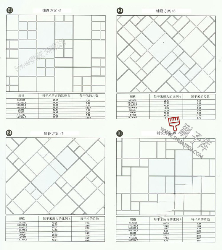 图片[14]-CAD建筑园林道路地面广场铺装铺地纹理纹路填充图案自定义素材-刷子库