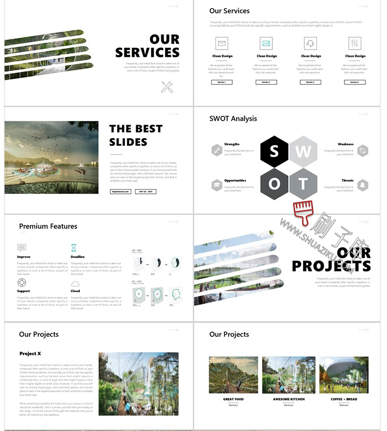 图片[5]-建筑景观园林规划作品集ppt模板国外小清新设计项目方案汇报排版-刷子库