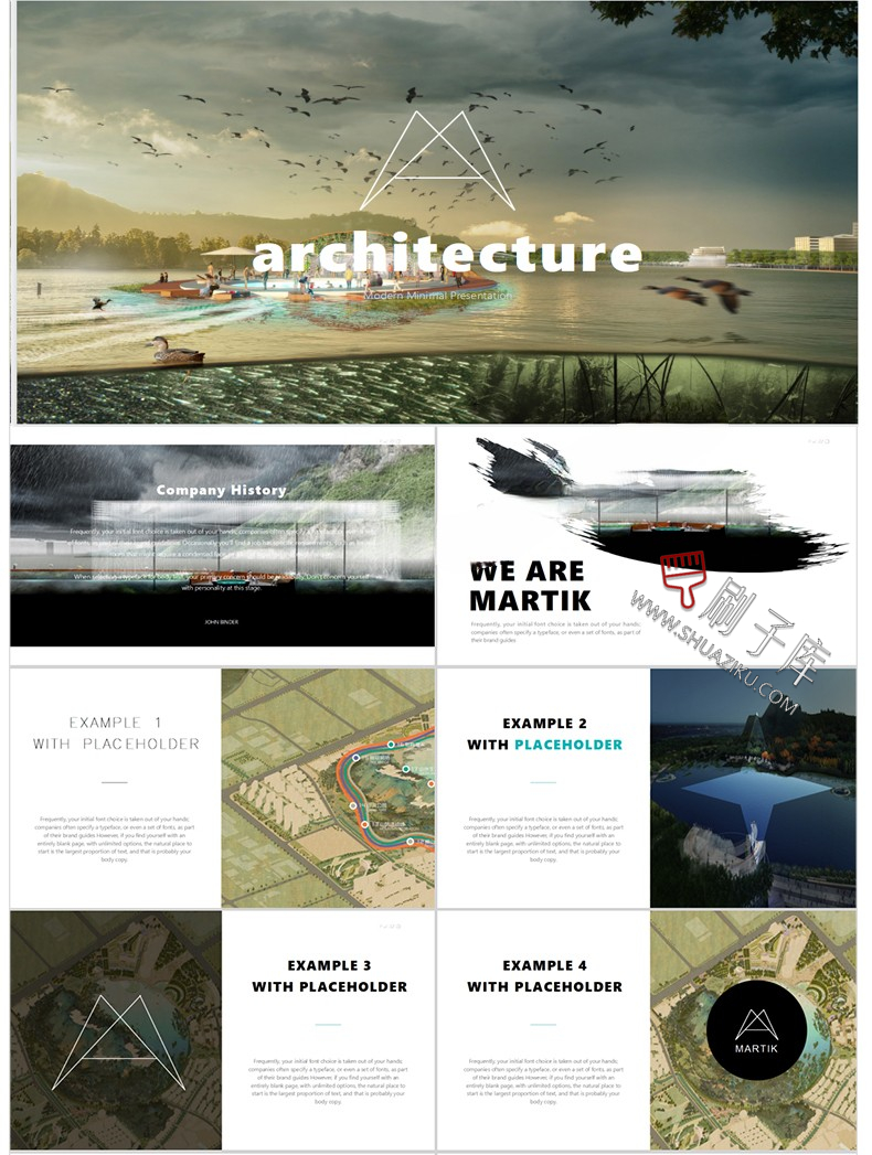 图片[4]-建筑景观园林规划作品集ppt模板国外小清新设计项目方案汇报排版-刷子库