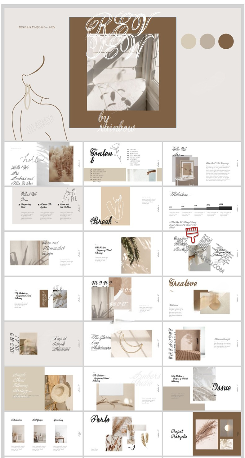 图片[9]-十二系-室内高端设计侘寂奶油风PPT模板排版方案汇报家居简约风格素材库-刷子库