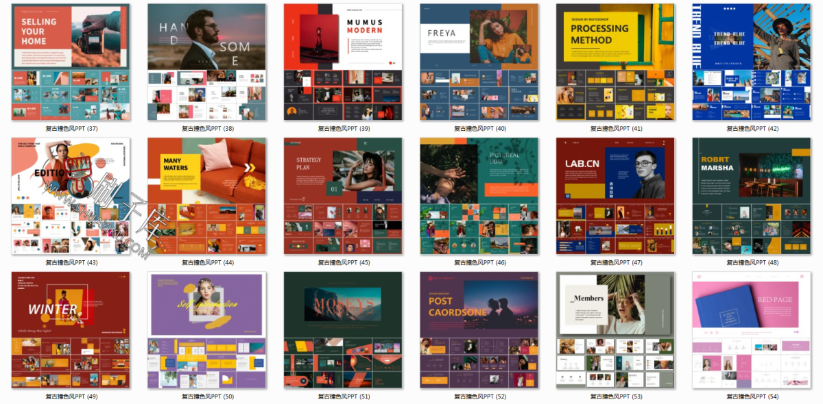 图片[2]-复古撞色系高级感PPT合集（68套）-刷子库