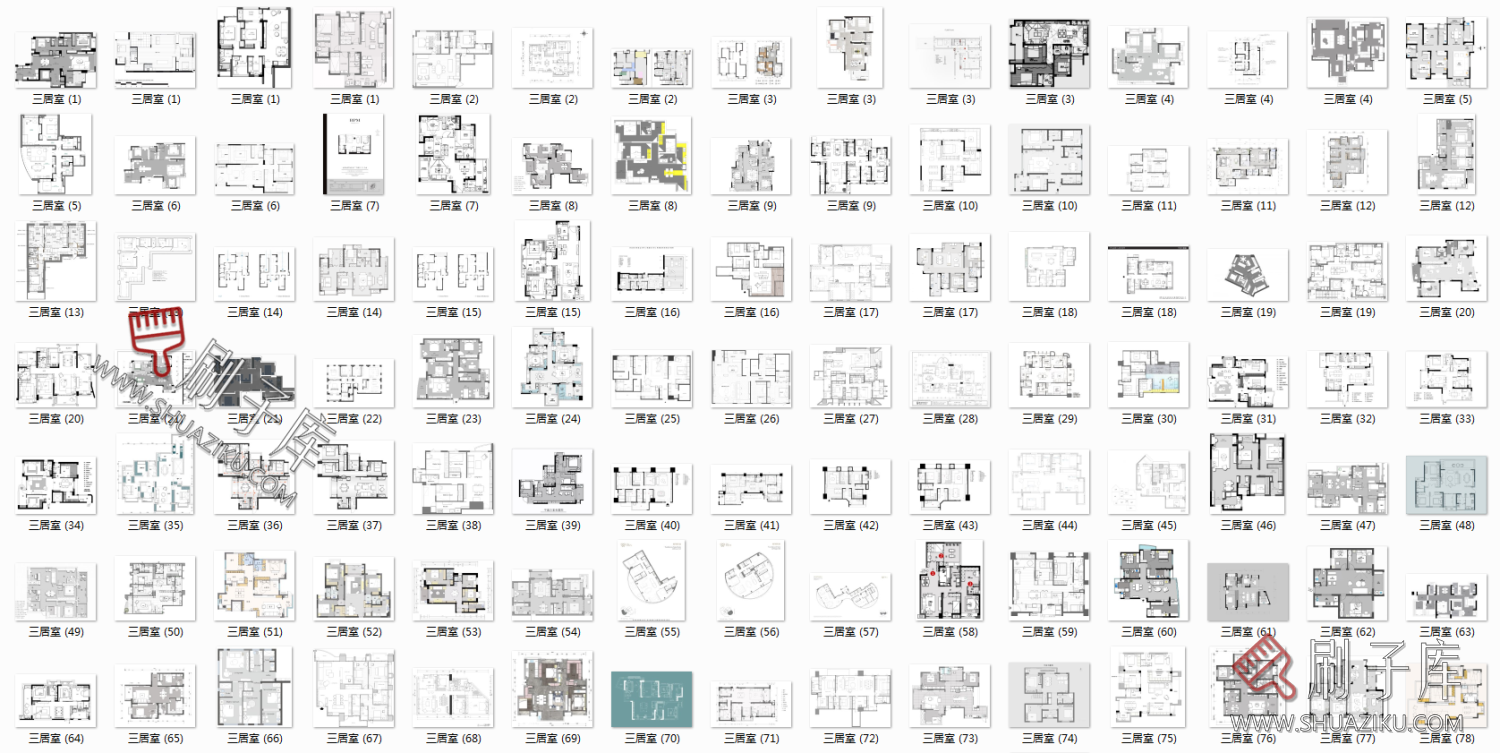 图片[17]-私宅-公寓-一至四居室空间平面图合集（945张）-刷子库