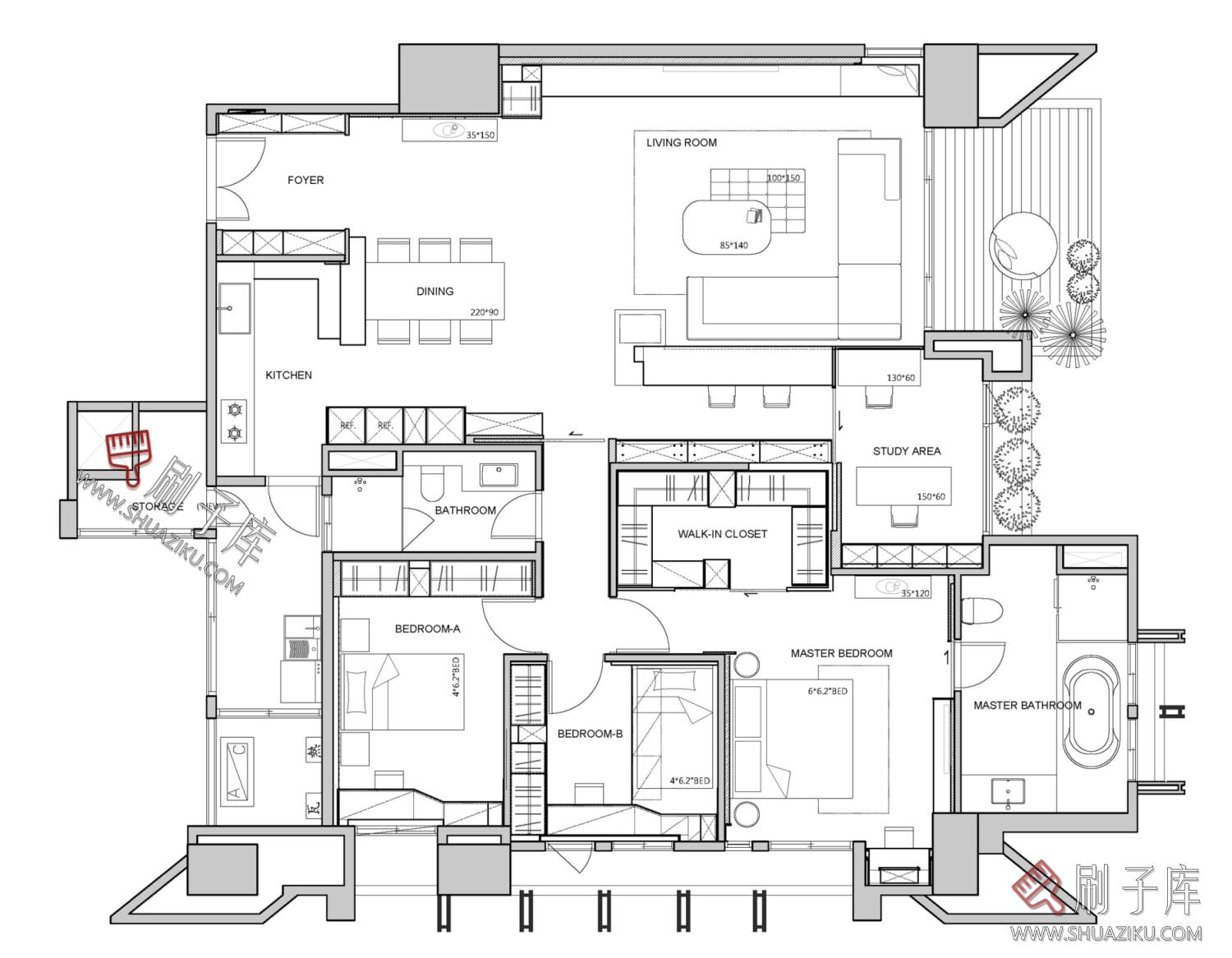 图片[19]-私宅-公寓-一至四居室空间平面图合集（945张）-刷子库