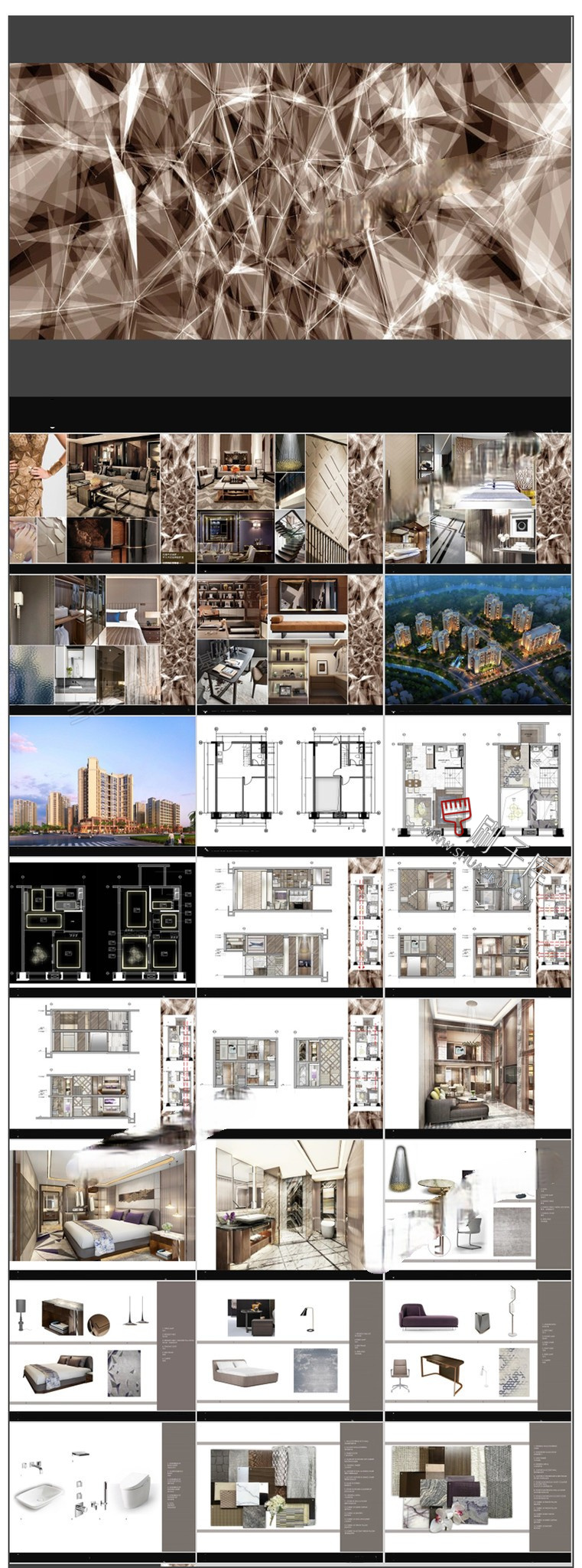 图片[3]-家装室内设计现代轻奢风格软装搭配方案ppt模板动态素材家具psd图-刷子库