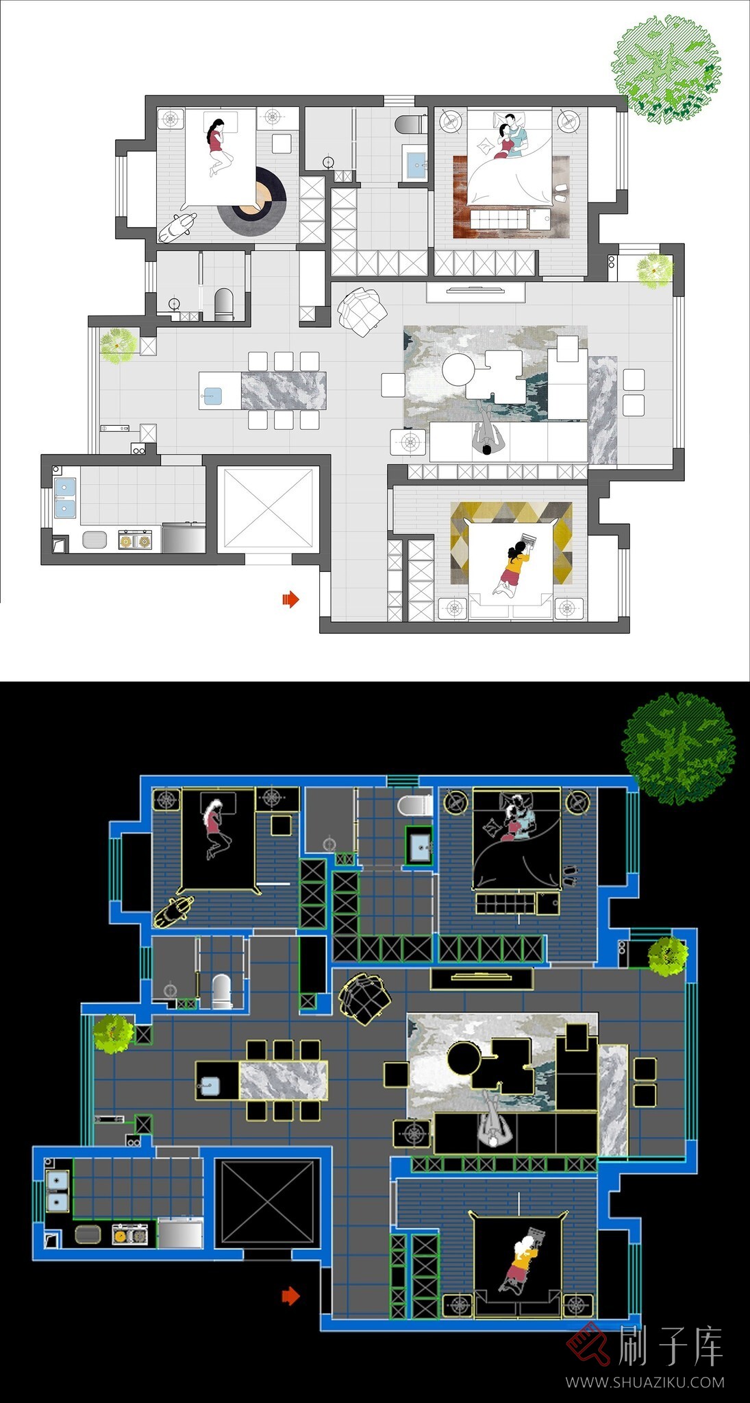 图片[12]-网红家具图案填充CAD平面图库2.0-刷子库