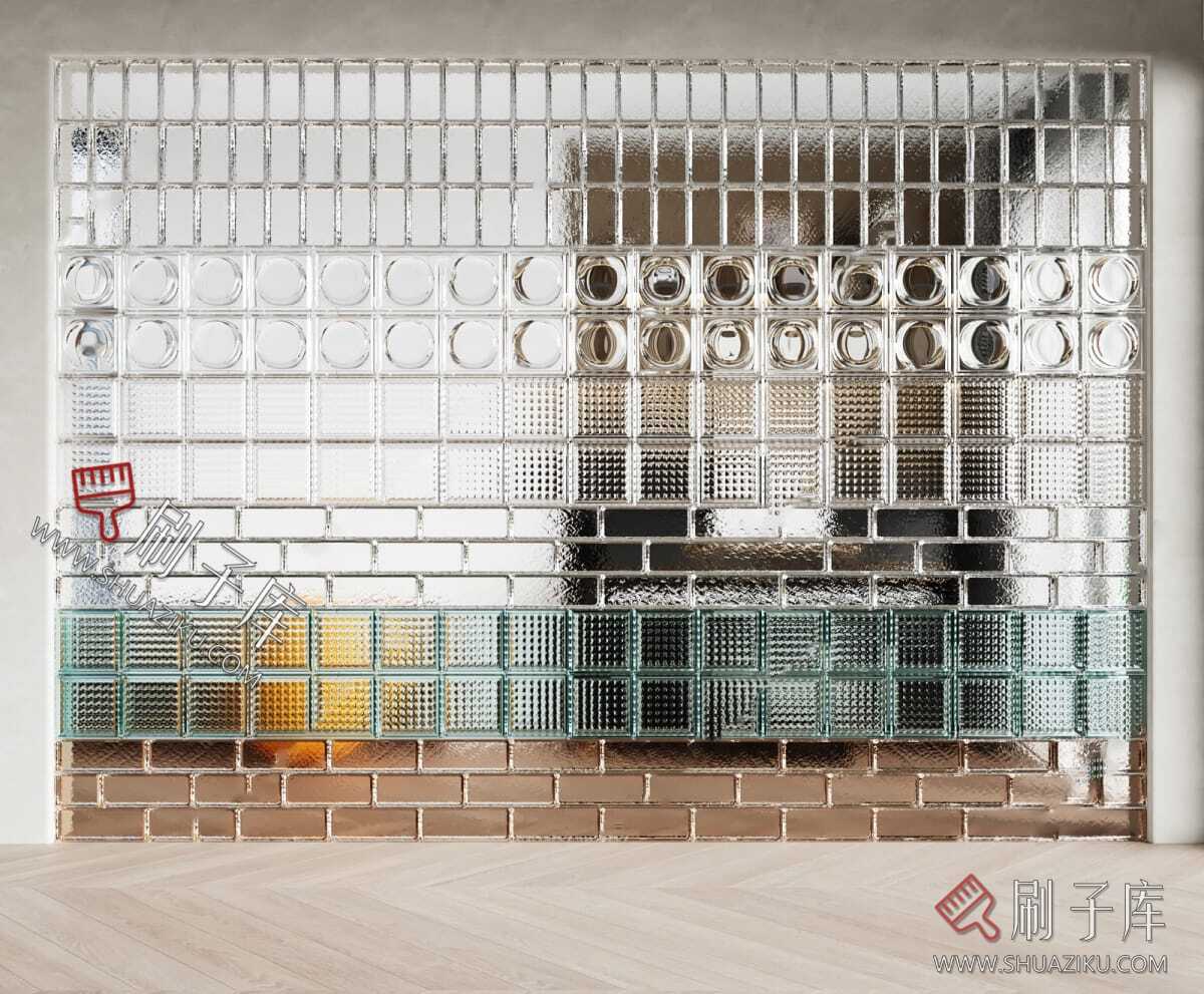 图片[6]-现代室内建筑材料玻璃砖玻璃玄关隔断屏风sketchup草图大师su模型-刷子库