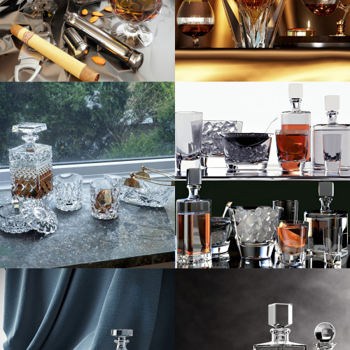 3dmax玻璃制品酒水酒瓶酒杯模型23个-刷子库