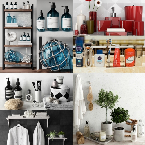 3dmax浴室装饰摆件模型25个-刷子库