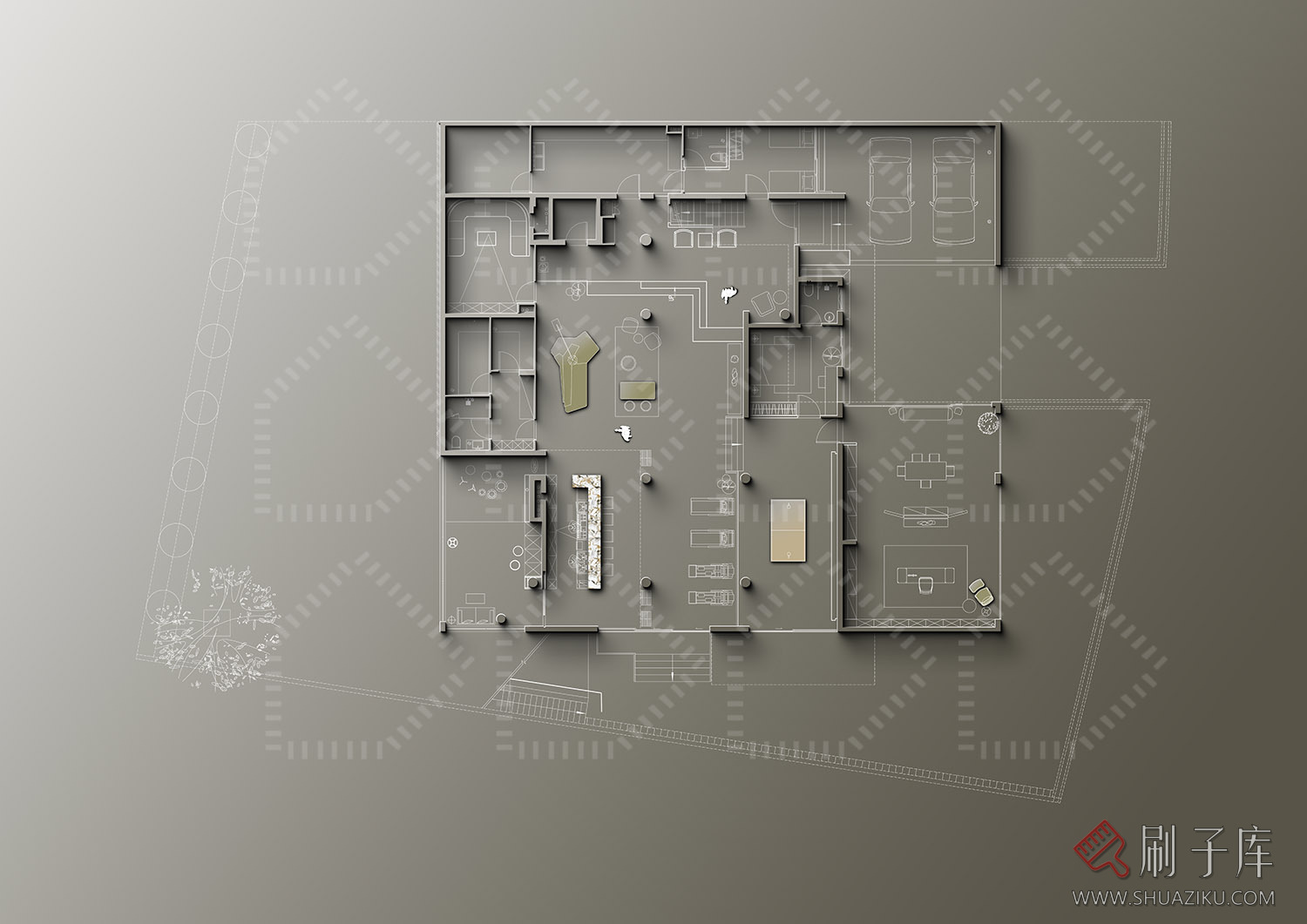 1.84G/1套海景别墅光影平面图PSD源文件+原版插件-3