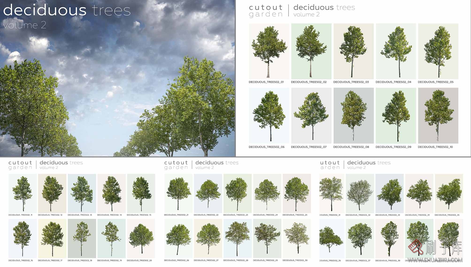 390个顶级效果图后期树合集,PSD+PNG+PDF/25G-7 390个顶级效果图后期树合集,PSD+PNG+PDF/25G-7