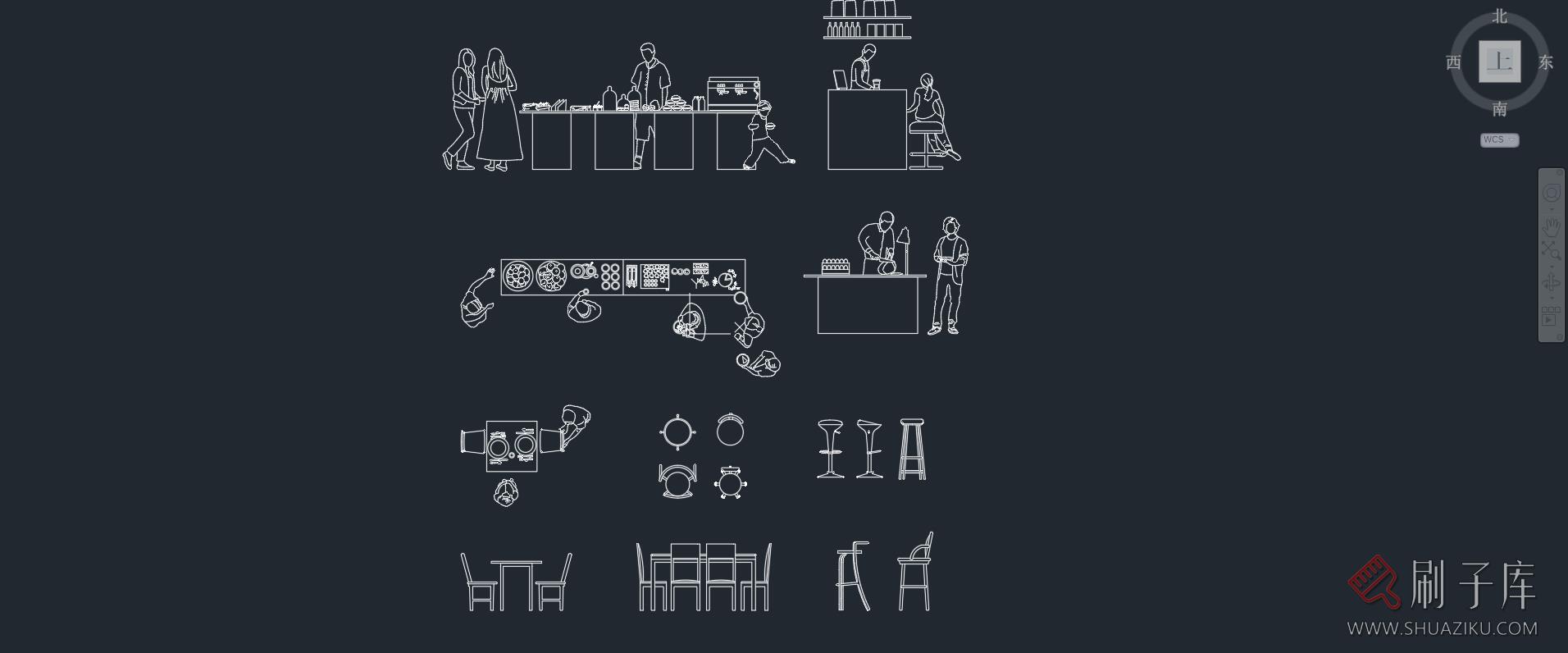 12组家庭餐桌、吧台CAD图块，AI+CAD+PNG-2