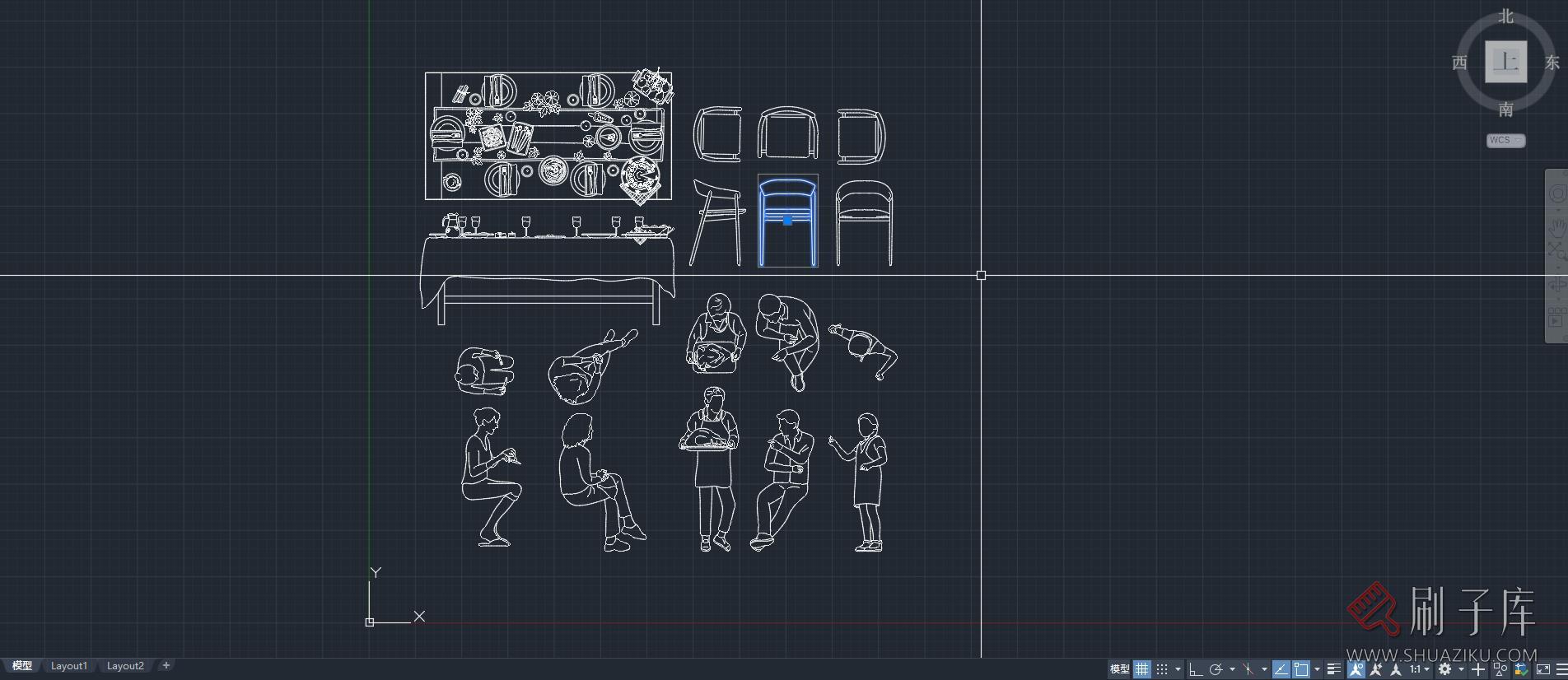1组矢量+CAD家庭聚餐场景，AI+CAD+PNG-2