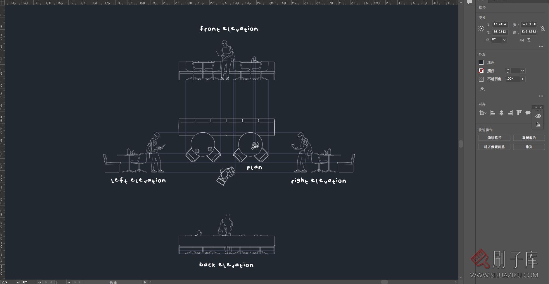 1组餐厅桌椅五视图,AI+CAD+PNG-1 1组餐厅桌椅五视图,AI+CAD+PNG-1