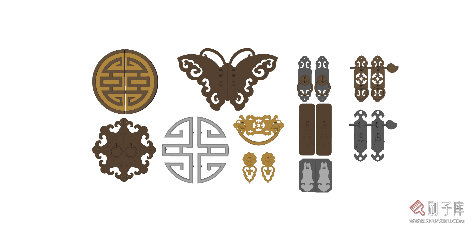 图片[1]-门锁门把手SU模型-刷子库