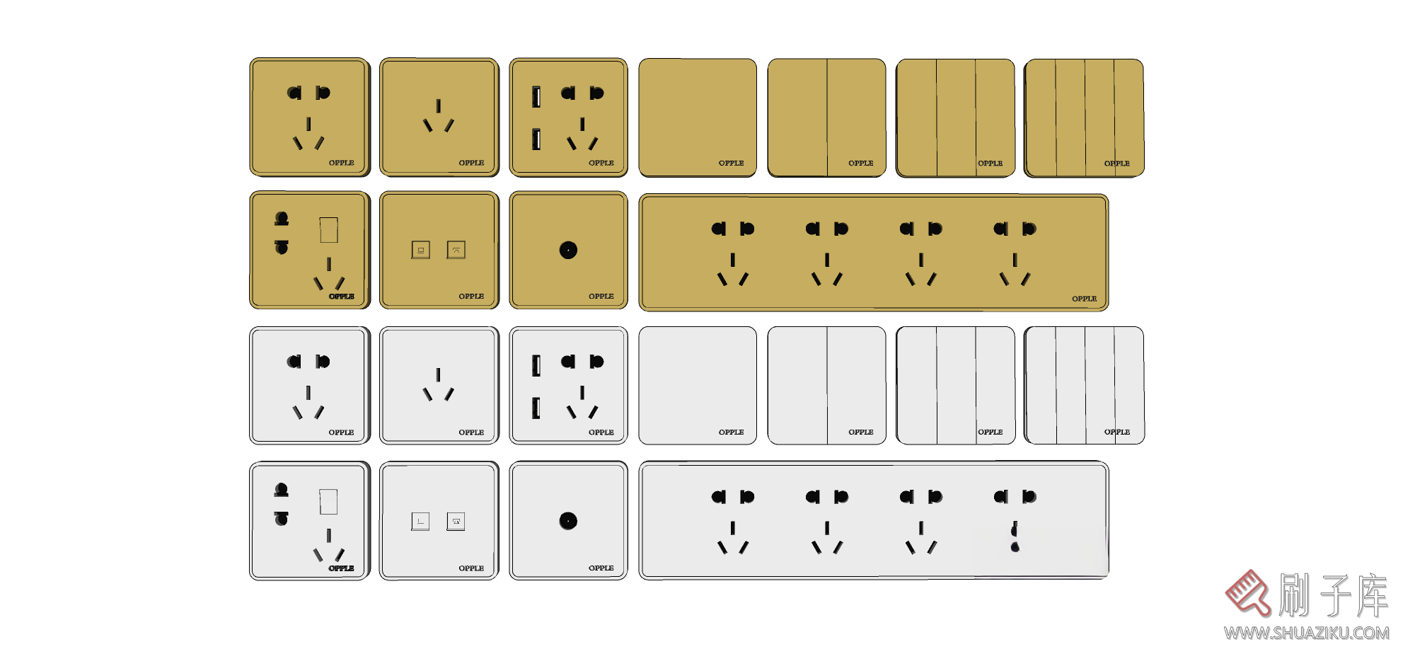 图片[11]-各种开关插座SU模型-刷子库