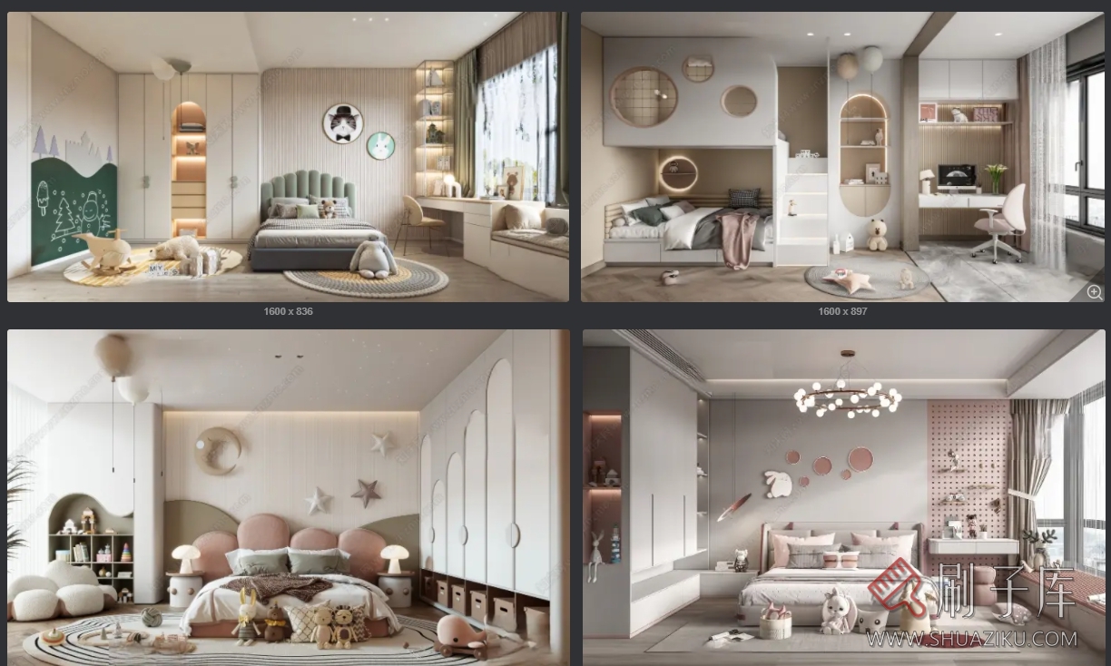 图片[1]-精选草图大师儿童房SU模型-20套-刷子库