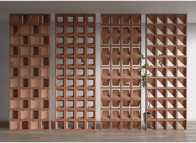 图片[2]-现代水泥空心砖构件镂空透光隔断侘寂风微水泥景墙SU模型草图大师-刷子库