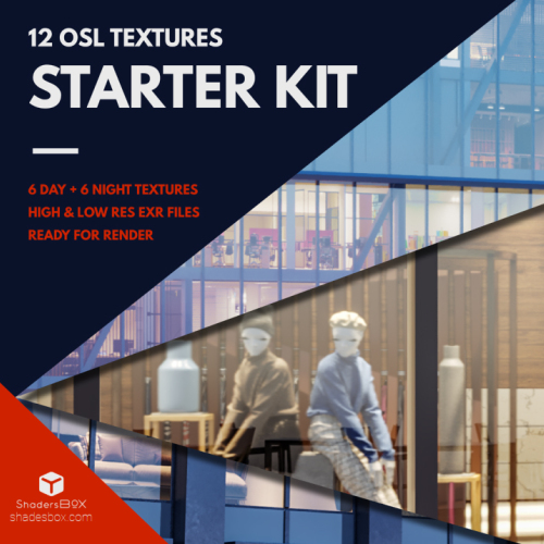 12种独特的房间内饰OSL透视贴图 ShadersBox – STARTER KIT-刷子库