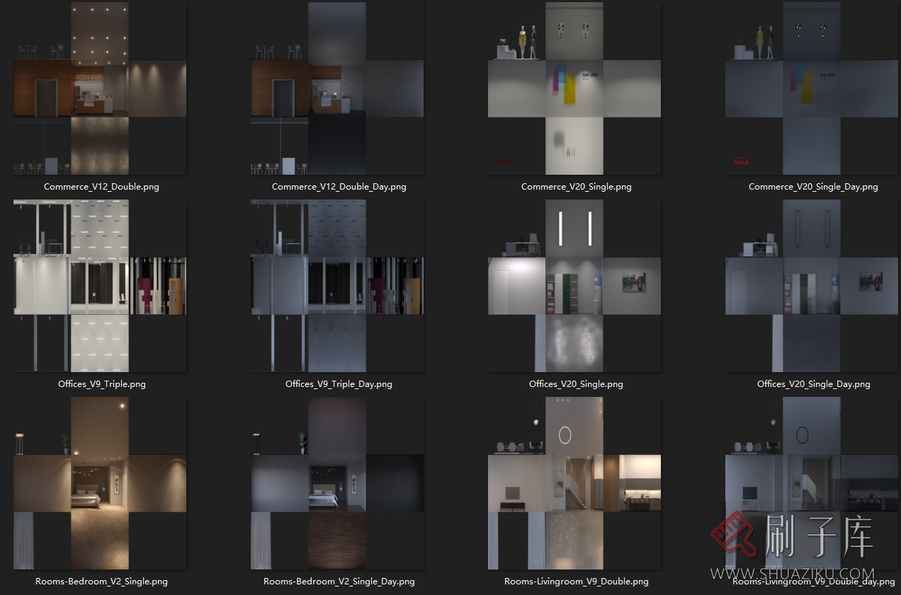 图片[3]-12种独特的房间内饰OSL透视贴图 ShadersBox – STARTER KIT-刷子库