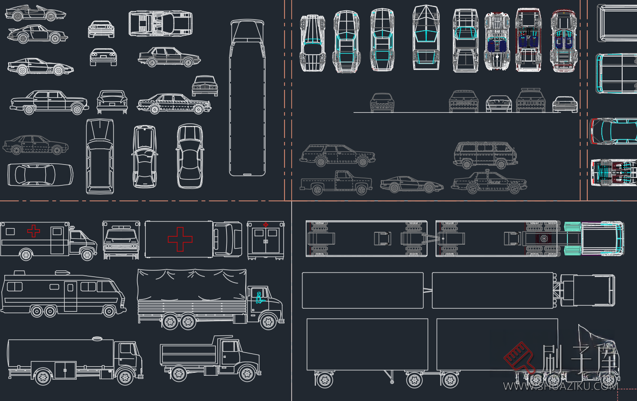 图片[3]-专业交通工具常用CAD图库-刷子库