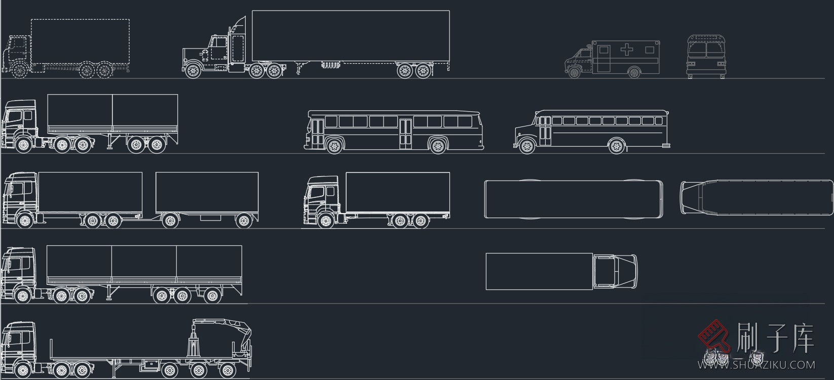 图片[5]-专业交通工具常用CAD图库-刷子库
