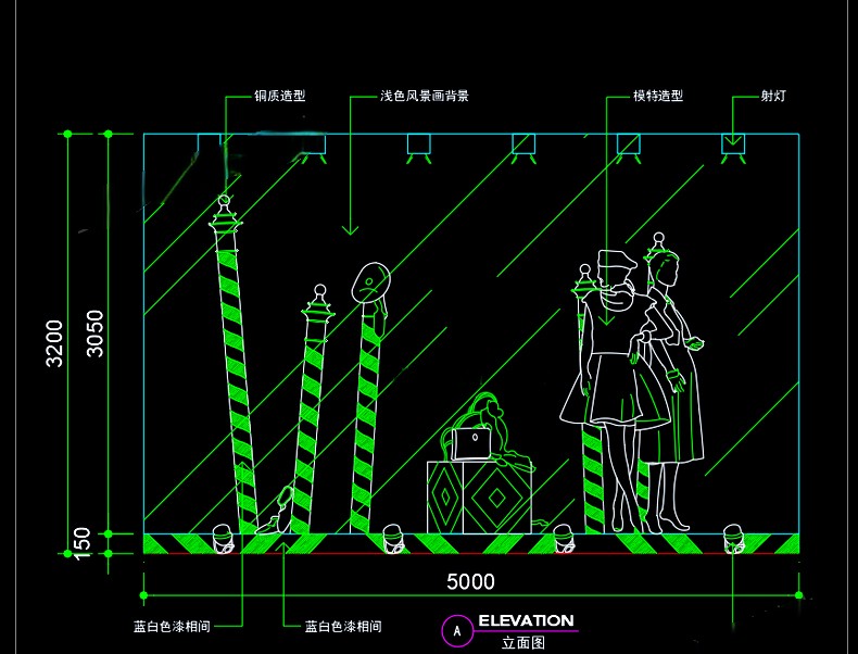 图片[3]-服装店设计橱窗陈列cad图库衣服箱包鞋帽首饰模特展示柜施工图块-刷子库