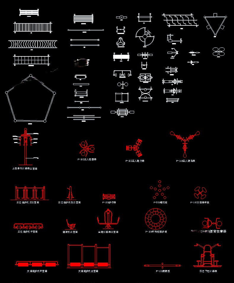 图片[24]-人物造型平面立面CAD图库图块站坐俯视人体工程设计素材运动线稿-刷子库