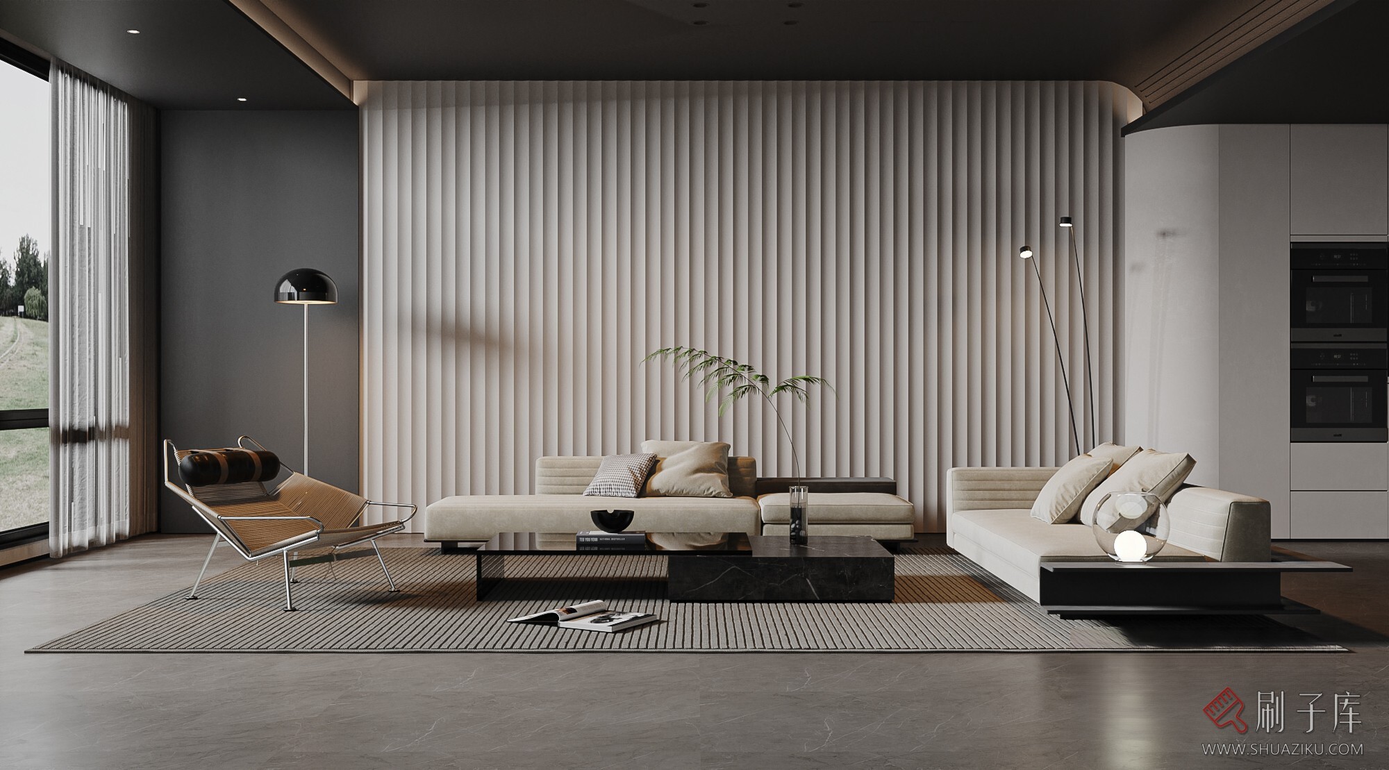 图片[1]-现代家居客厅3D模型下载-刷子库