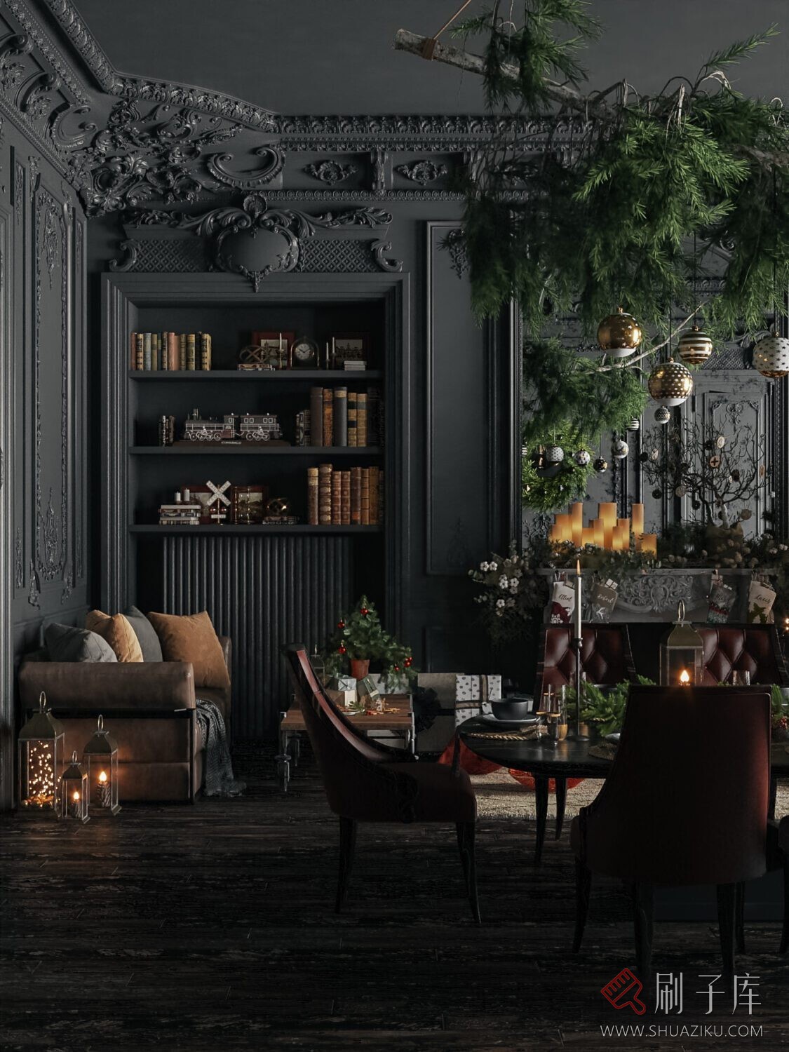 图片[4]-圣诞室内客厅-刷子库