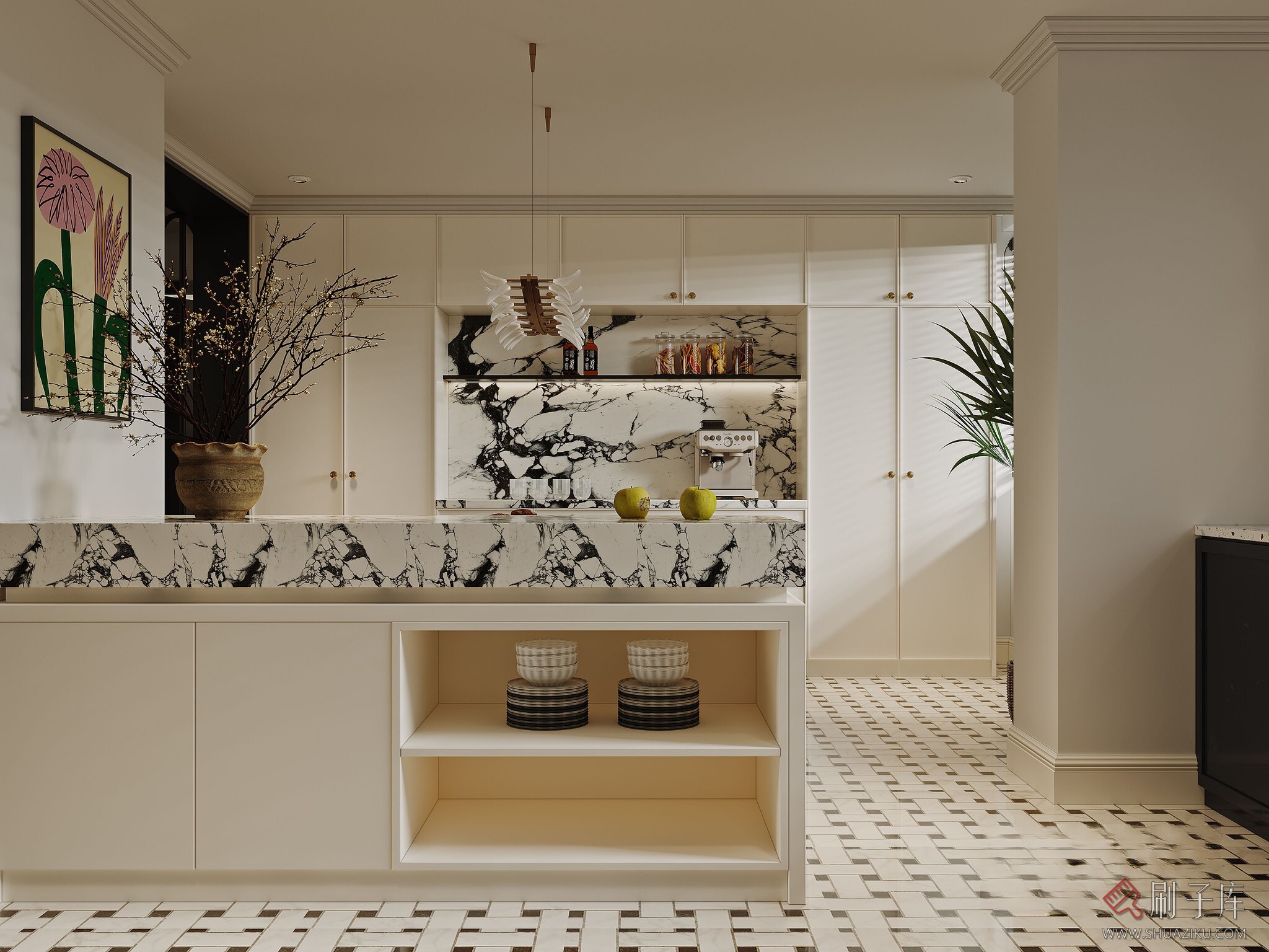 图片[3]-法式客餐厅3d写实模型-刷子库