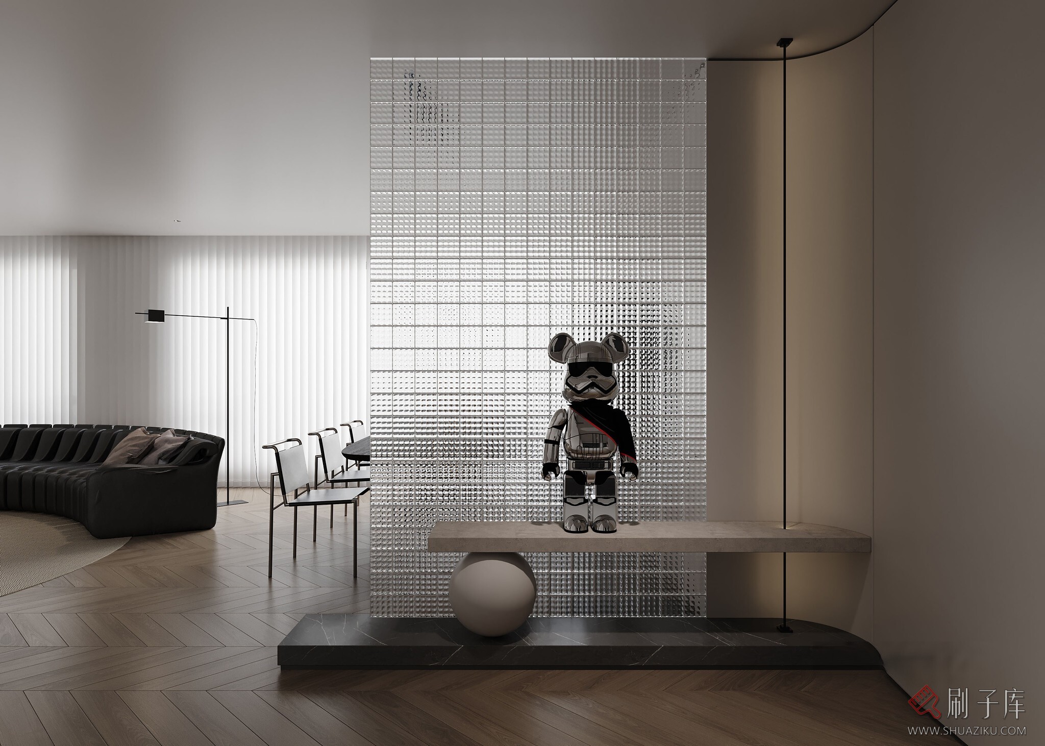 图片[1]-现代极简客餐厅-刷子库