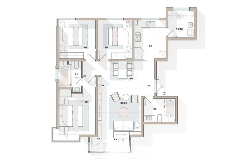 图片[14]-2023中小户型精选户型优化方案丨CAD源文件+PSD源文件+JPG图片-刷子库