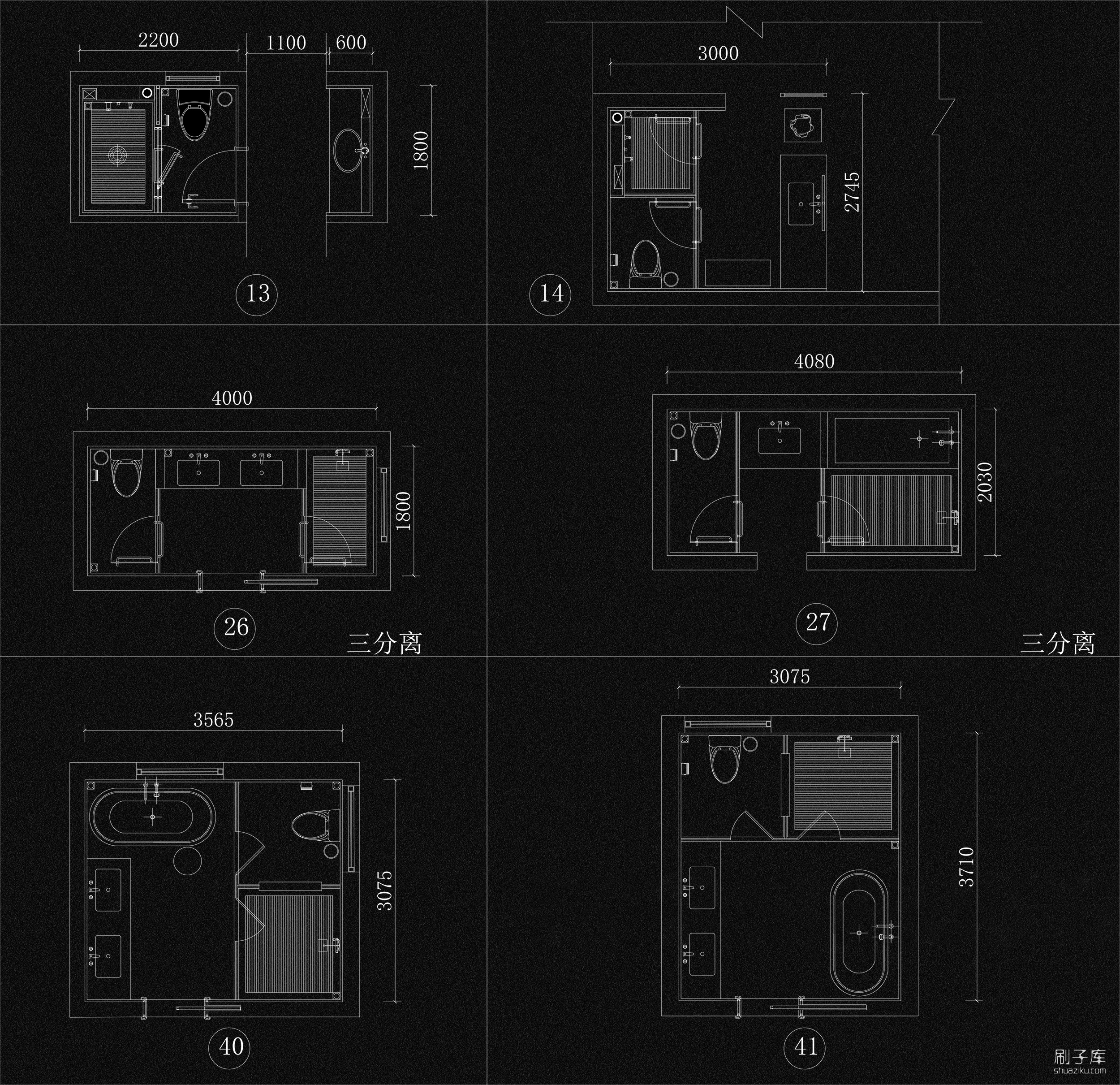 图片[5]-2023私宅卫生间布置CAD图库-刷子库