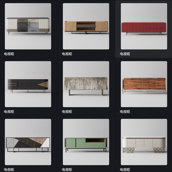 D5电视柜模型16个-刷子库