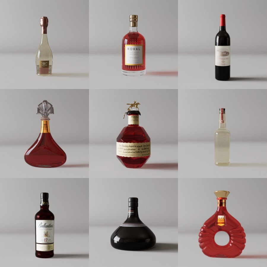 D5酒水模型20个-刷子库