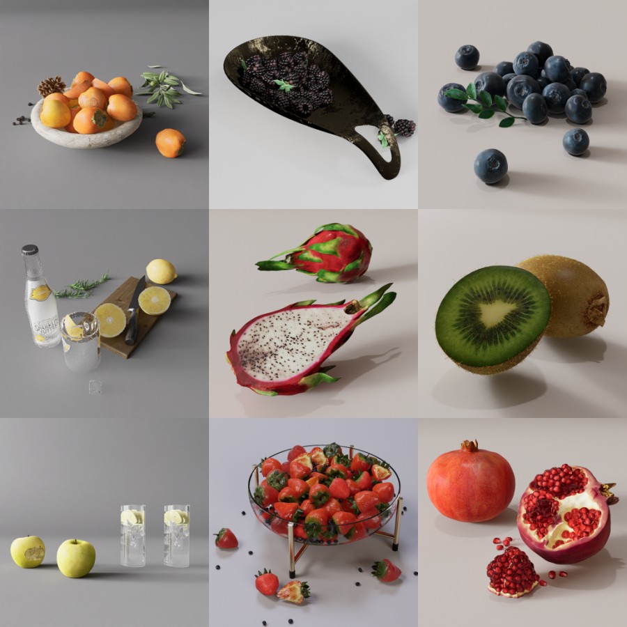 D5水果模型20个-刷子库