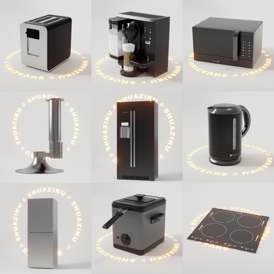 D5厨房电器模型20个-刷子库