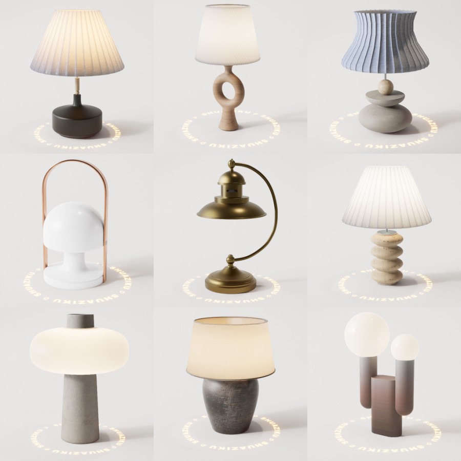 D5台灯模型20个-刷子库