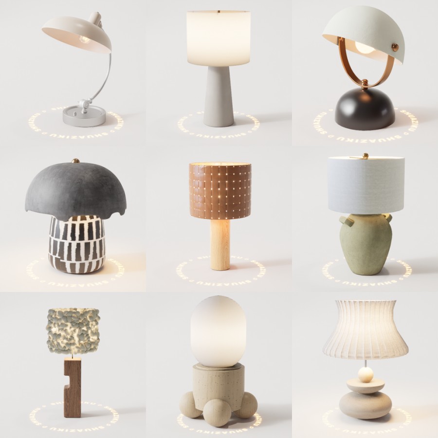 D5台灯模型13个-刷子库