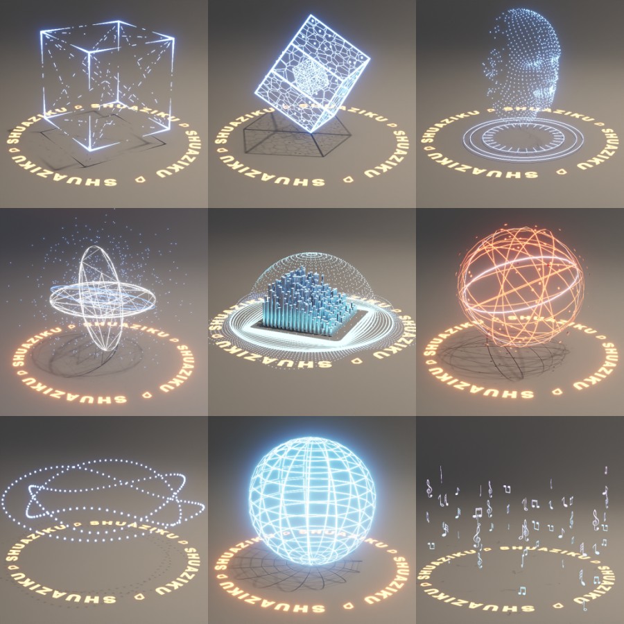 D5动态粒子模型28个-刷子库