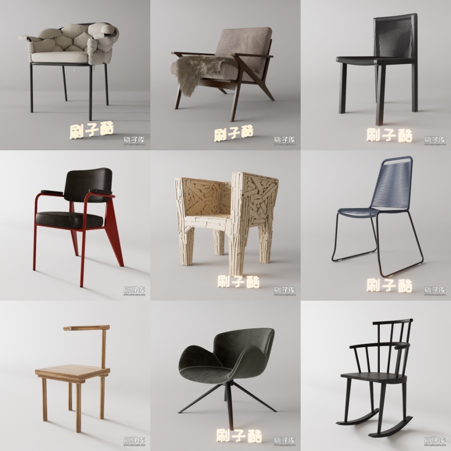 D5渲染器单椅模型20个-刷子库