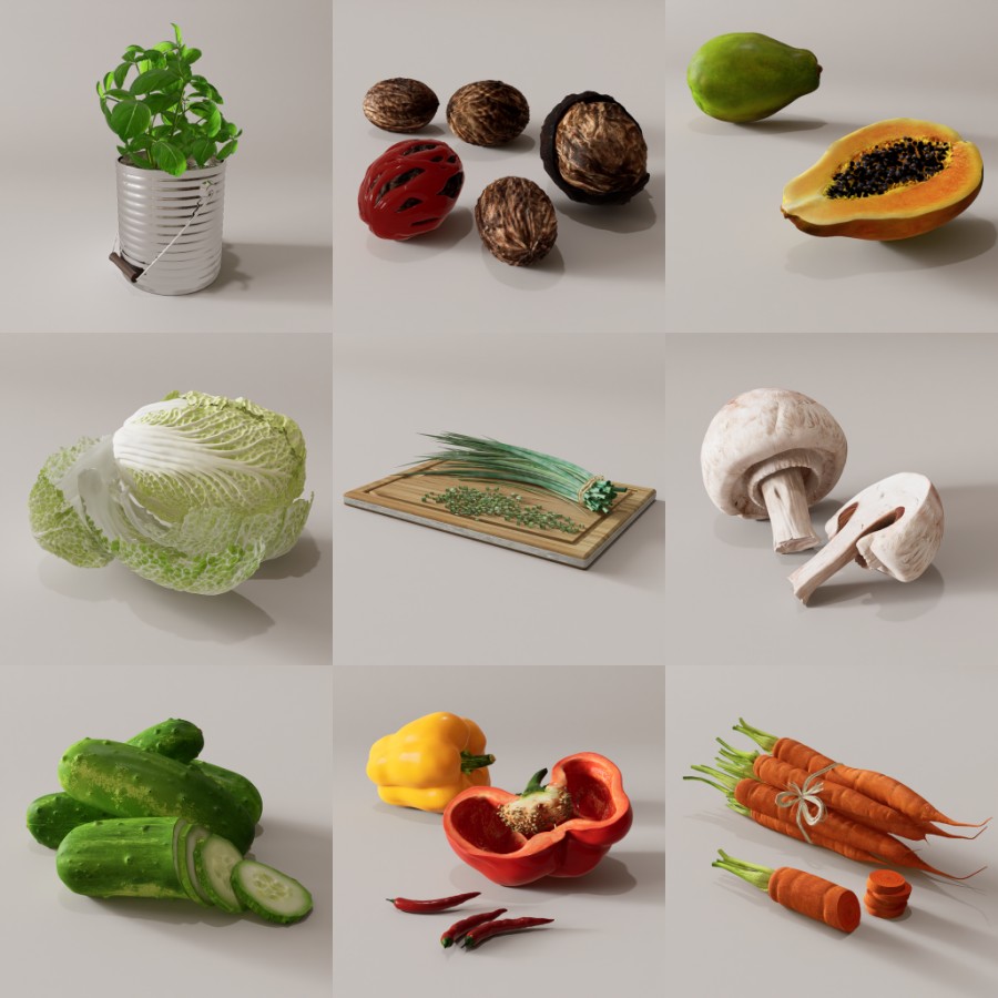 D5蔬菜模型24个-刷子库