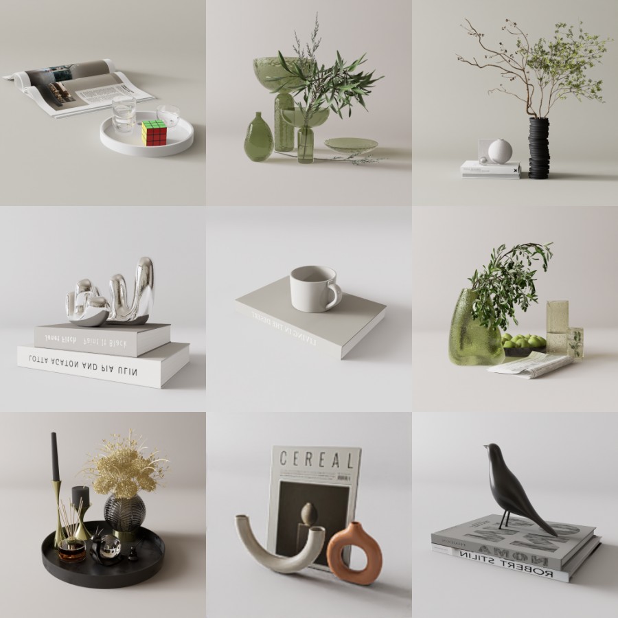 D5装饰摆件模型20个-刷子库