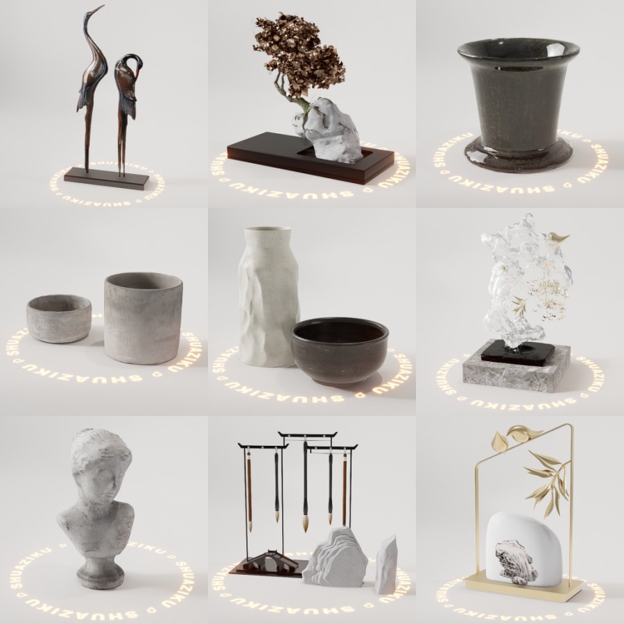 D5装饰摆件模型20个-刷子库