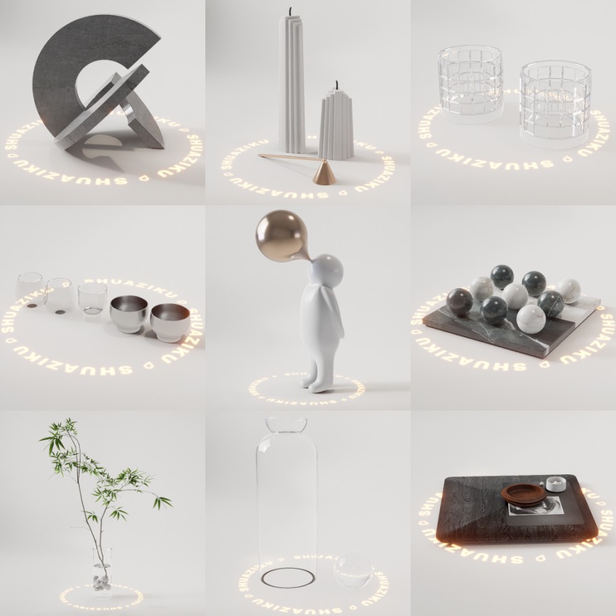 D5装饰摆件模型20个-刷子库