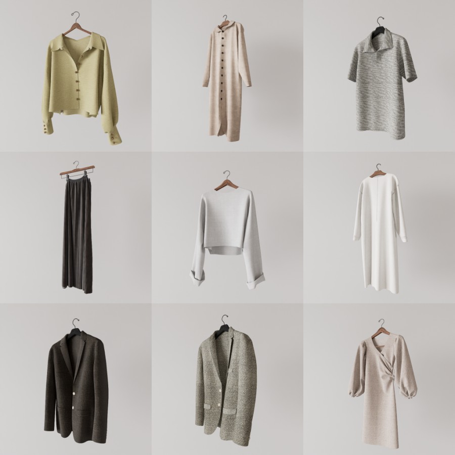 D5衣服模型15个-刷子库